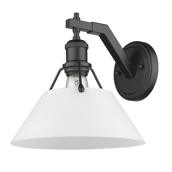 Orwell Matte Black One-Light Wall Sconce with Opal Glass, image 5